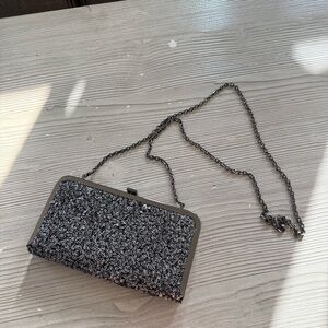 Urban Expressions Silver Glitter Clutch